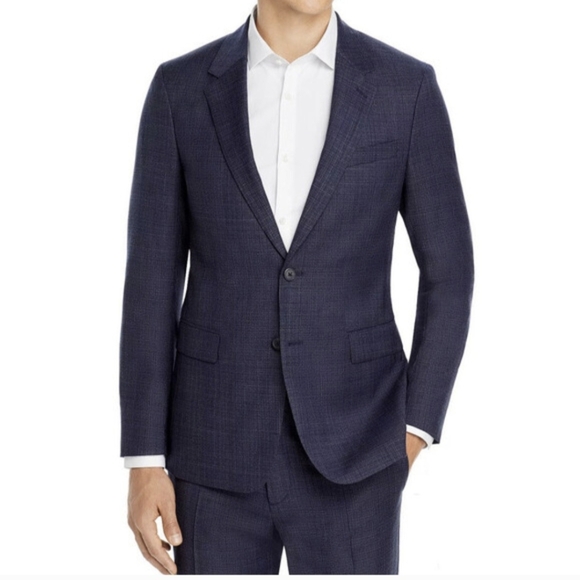 Theory Men's Wellar Exetor Wool 2-Button Blazer Suit Jacket Blue Check - 38R